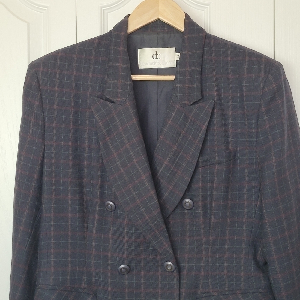 Vintage Devonshire Cream 100% Wool Blazer
